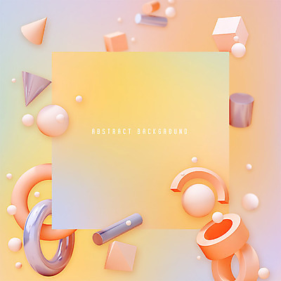 PSD 편집이미지 백그라운드 사각프레임 사람없음 그래픽 3D 주황색 여러개 원형 고리 입체 정사각형 원기둥 그라데이션 원뿔 입체도형 메터리얼디자인 카피스페이스 이미지편집 편집3D 도형 디자인 컬러 다수 프레임 사각형 공백 디지털합성 파일형식