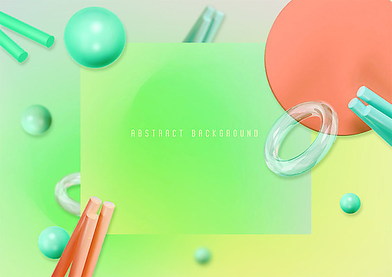 PSD 편집이미지 백그라운드 사각프레임 사람없음 그래픽 연두색 3D 여러개 원형 막대기 고리 입체 원기둥 그라데이션 입체도형 메터리얼디자인 카피스페이스 이미지편집 편집3D 도형 디자인 다수 프레임 초록색 사각형 공백 디지털합성 파일형식