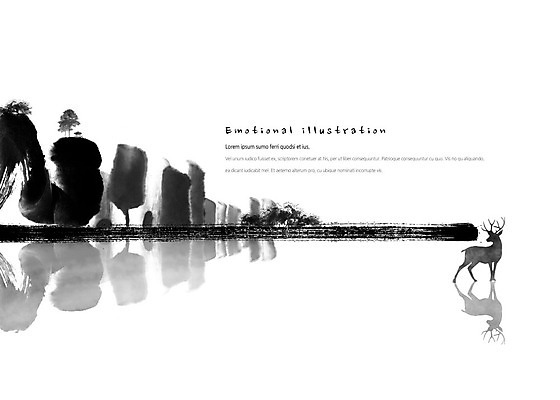 PSD 나무 한마리 호수 일러스트 캘리그라피 붓터치 사슴 산 수묵화 풍경 사람없음 숲 동양화 정자 번짐 한국화 감성 국내일러스트 식물 1 건축물 컨셉 포유류 미술 파일형식 효과