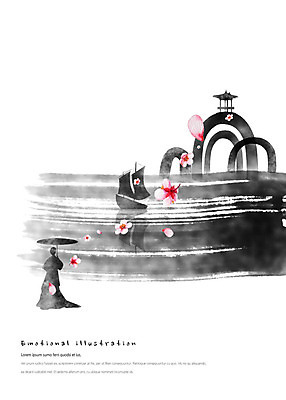 전신 PSD 응시 여자 꽃잎 꽃 바다 섬 일러스트 캘리그라피 붓터치 수묵화 한명 서기 사람 풍경 성인 바위 동양화 정자 양산 번짐 한국화 감성 선박 국내일러스트 식물 1 건축물 시선 컨셉 수상교통 모션 미술 돌_바위 파일형식 효과