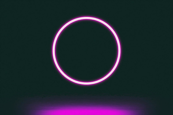 PSD 편집이미지 분홍색 백그라운드 추상 미래 조명 사람없음 빛 반사 3D소스 3D 어둠 공간 원형 사이버 디지털합성 네온 네온아트 편집소스 이미지편집 편집3D 도형 컬러 컨셉 무늬 파일형식