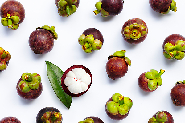 포토 JPG 해외이미지 잎 패턴 단면 실내 사람없음 여러개 열대과일 흰배경 망고스틴 해외포토 식물 다수 백그라운드 무늬 과일 내부 흰색 파일형식 이미지허브