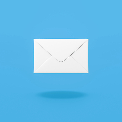JPG 해외이미지 일러스트 편지봉투 사람없음 3D 이메일 편지 오브젝트 파란배경 해외일러스트 백그라운드 봉투 파란색 디지털합성 파일형식 이미지허브