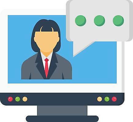 EPS 해외이미지 디자인 선 컨셉 인터넷 일러스트 회의 사람 픽토그램 스크린 검은색 웹 플랫 심볼 사인 면접 심플 윤곽 온라인 동영상 고립 얇은 채용 웨비나 해외일러스트 컬러 비즈니스 세미나 파일형식 벡터 언택트 이미지허브