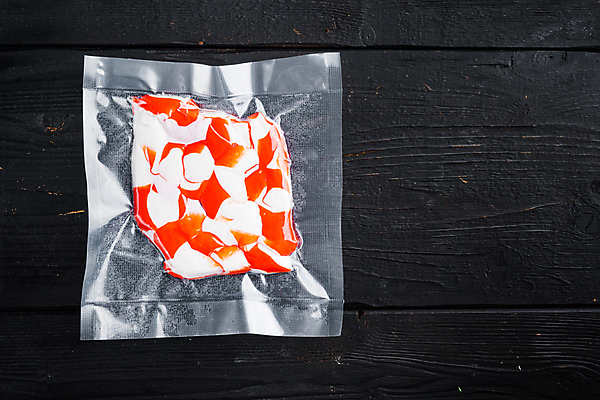 포토 JPG 해외이미지 식재료 실내 사람없음 하이앵글 신선 맛살 비닐포장 진공 나무배경 진공포장 해외포토 음식 뷰포인트 백그라운드 포장 내부 파일형식 이미지허브