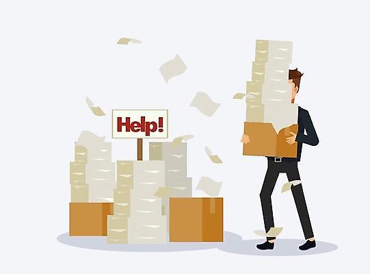 EPS 해외이미지 전신 남자 일러스트 한명 서기 들기 성인 팻말 업무 도움 비즈니스맨 가득함 비즈니스캐릭터 업무과다 서류더미 헬프 성인남자한명만 많음 해외일러스트 일러캐릭터 캐릭터 1 컨셉 비즈니스 모션 프레임 사람 작업 직장인 문서 남자한명만 성인남자만 파일형식 벡터 더미 이미지허브