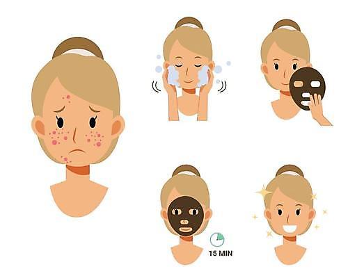 EPS 해외이미지 캐릭터 여자 행복 얼굴 일러스트 가면 사람 치료 머리 건강관리 화장품 플랫 씻기 빨래 만화 피부 돌봄 전후 해외일러스트 일러캐릭터 감정 가사 의학 모션 건강 관리 신체부위 뷰티 청결 비교 파일형식 벡터 이미지허브