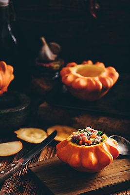 포토 JPG 해외이미지 호박 서양음식 육류 요리 사람없음 나무바닥 해외포토 음식 채소 식재료 바닥 파일형식 이미지허브