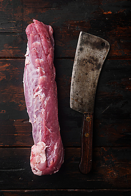 포토 JPG 해외이미지 식재료 생고기 돼지고기 사람없음 하이앵글 식칼 해외포토 뷰포인트 주방용품 육류 파일형식 이미지허브