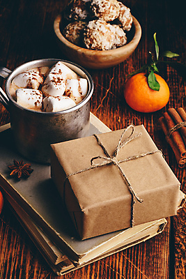 포토 JPG 해외이미지 빵 귤 실내 따뜻함 사람없음 책 선물상자 머그컵 달콤 감성 코코아 마시멜로우 나무그릇 나무탁자 시나몬스틱 팔각회향 해외포토 그릇 음료 음식 컨셉 과일 탁자 디저트 선물 내부 목재 컵 상자 맛 향신료 시나몬 파일형식 이미지허브