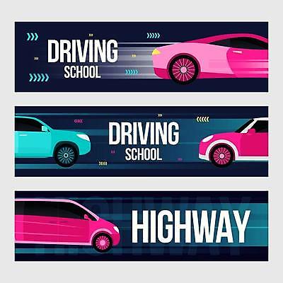 EPS 해외이미지 디자인 배너 일러스트 자동차 사람없음 세트 고속도로 마케팅 운전학원 해외일러스트 도로 육상교통 학원 파일형식 벡터 이미지허브