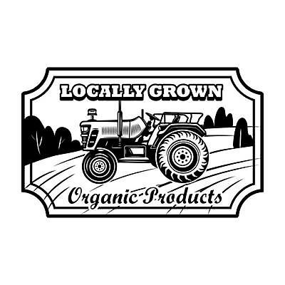 EPS 해외이미지 밭 일러스트 사람없음 농장 라벨 농사 심볼 트랙터 해외일러스트 농업 프레임 농기계 특수차량 파일형식 벡터 이미지허브