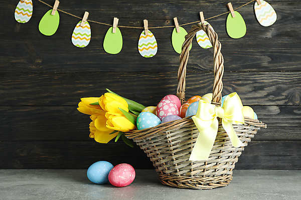 포토 JPG 해외이미지 전통 꽃 백그라운드 기념 사람없음 봄 튤립 4월 수집 가득함 부활절계란 달걀바구니 해외포토 식물 계절 부활절 바구니 계란 날짜 파일형식 이미지허브