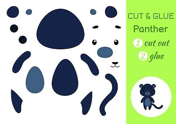 EPS 해외이미지 어린이교육 종이 조각 동물캐릭터 일러스트 놀이 사람없음 페이퍼아트 자르기 학습지 붙이기 퓨마 해외일러스트 일러캐릭터 동물 캐릭터 교육 포유류 모션 교재 파일형식 벡터 이미지허브