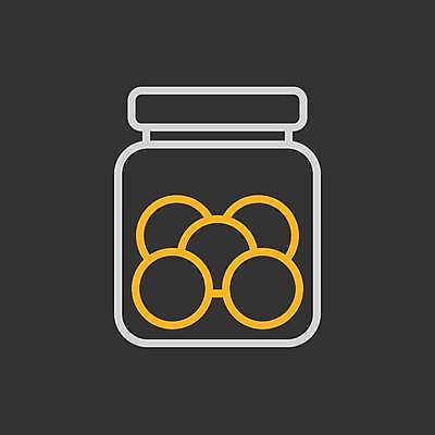 EPS 해외이미지 일러스트 유리병 사람없음 쿠키 검은색 해외일러스트 컬러 병_용기 디저트 파일형식 벡터 이미지허브