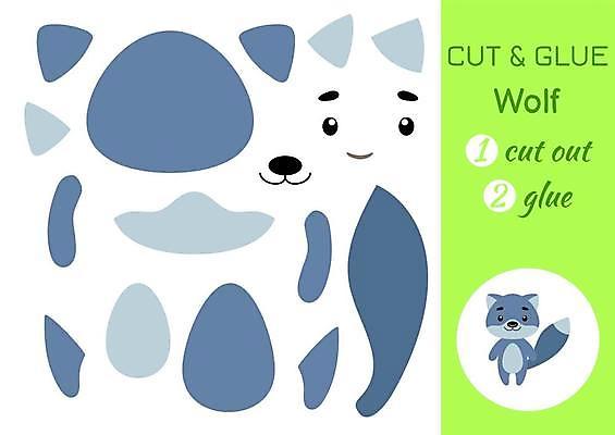 EPS 해외이미지 어린이교육 종이 조각 동물캐릭터 일러스트 놀이 사람없음 페이퍼아트 자르기 늑대 학습지 붙이기 해외일러스트 일러캐릭터 동물 캐릭터 교육 포유류 모션 교재 파일형식 벡터 이미지허브