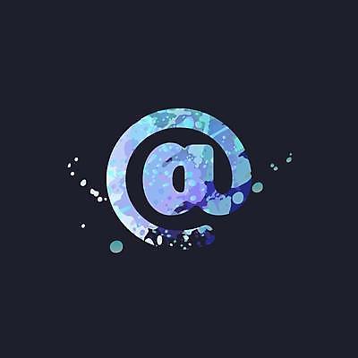 EPS 해외이미지 디자인 알파벳 대문자 타이포그라피 사람없음 파란색 골뱅이기호 문자 기호 영어 컬러 파일형식 벡터 이미지허브