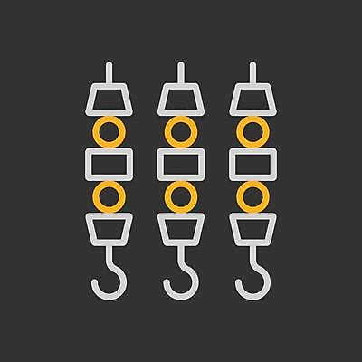 EPS 해외이미지 일러스트 사람없음 검은색 꼬치 꼬치구이 해외일러스트 컬러 구이 파일형식 벡터 이미지허브