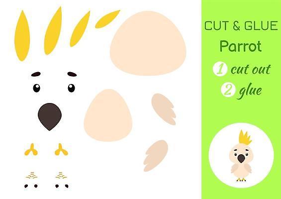 EPS 해외이미지 어린이교육 종이 조각 동물캐릭터 일러스트 놀이 사람없음 페이퍼아트 자르기 앵무새 학습지 붙이기 해외일러스트 일러캐릭터 동물 캐릭터 교육 모션 조류 교재 파일형식 벡터 이미지허브