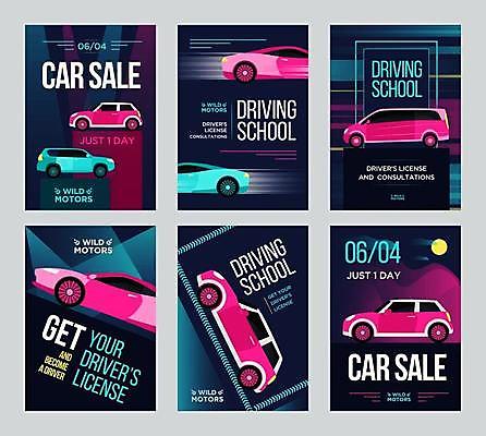 EPS 해외이미지 템플릿 포스터 도로 리플렛 일러스트 자동차 사람없음 판매 세일 타이어 자동 레터링 운전학원 해외일러스트 길 육상교통 교통시설 학원 파일형식 벡터 이미지허브