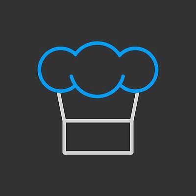 EPS 해외이미지 일러스트 요리사모자 사람없음 검은색 해외일러스트 모자_잡화 컬러 요리사 파일형식 벡터 이미지허브