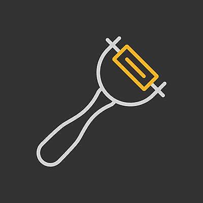 EPS 해외이미지 일러스트 사람없음 검은색 감자칼 해외일러스트 컬러 칼 파일형식 벡터 이미지허브