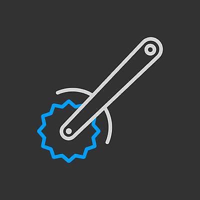 EPS 해외이미지 일러스트 사람없음 검은색 피자칼 해외일러스트 컬러 주방용품 파일형식 벡터 이미지허브