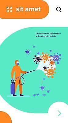 EPS 해외이미지 전신 템플릿 일러스트 한명 성인 바이러스 위생 방역 성인한명만 방역복 방역사 클린존 방역기 해외일러스트 직업 1 옷 사람 성인만 파일형식 벡터 이미지허브