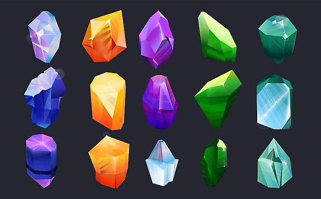 EPS 해외이미지 디자인 일러스트 사람없음 그래픽 게임 크리스탈 보석 오브젝트 소재 엘리먼트 해외일러스트 놀이 광석 파일형식 벡터 이미지허브