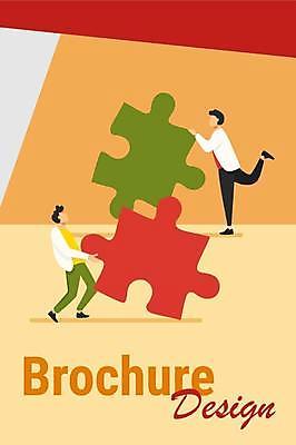 EPS 해외이미지 디자인 남자 일러스트 들기 성인 타이포그라피 두명 걷기 주황색 홍보물 퍼즐조각 다리들기 성인남자만 해외일러스트 문자 컬러 조각 모션 사람 퍼즐 남자만 성인만 파일형식 벡터 이미지허브