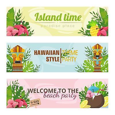 EPS 해외이미지 디자인 배너 꽃 일러스트 사람없음 여름 세트 컬러풀 유행 코코넛 토템폴 하와이무궁화 하와이안 해외일러스트 식물 계절 패션 컬러 과일 조각상 파일형식 벡터 이미지허브