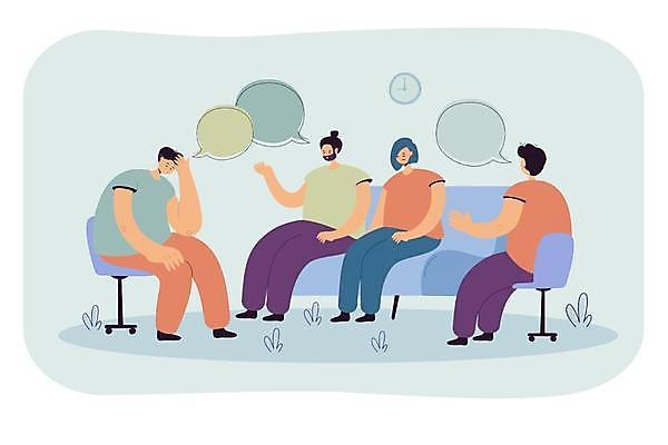 EPS 해외이미지 라이프스타일 여자 남자 의자 일러스트 건강 앉기 치료 소파 약 거품 모임 환자 의사 원형 그룹 토론 상담 커뮤니티 문제 테라피 중독 정신과 지원 헬프 해외일러스트 도형 가구 의학 모션 병원 사람 생활 뷰티 의료진 도움 파일형식 벡터 직업 생활용품 컨셉 오브젝트 이미지허브 이미지허브