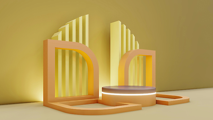 포토 JPG 해외이미지 백그라운드 사람없음 노란색 3D 공간 디지털합성 단상 입체도형 포디움 미니멀 해외포토 도형 컬러 무대 입체 파일형식 이미지허브