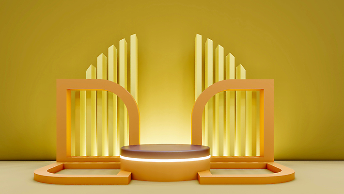 포토 JPG 해외이미지 백그라운드 사람없음 노란색 3D 공간 디지털합성 단상 입체도형 포디움 미니멀 해외포토 도형 컬러 무대 입체 파일형식 이미지허브