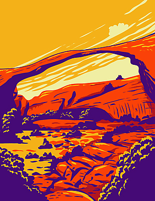 JPG 해외이미지 일러스트 산 국립공원 사람없음 주황색 미국 사막 그림 카툰스타일 해외일러스트 공원 컬러 북아메리카 파일형식 이미지허브