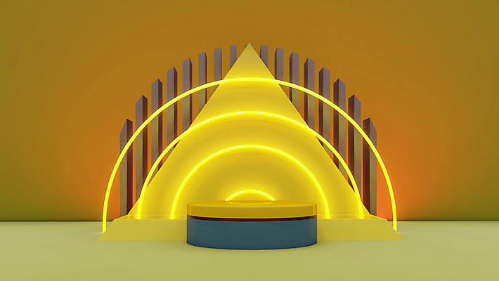 포토 JPG 해외이미지 백그라운드 사람없음 노란색 3D 공간 삼각형 디지털합성 아치 네온 단상 입체도형 포디움 미니멀 해외포토 도형 컬러 무대 입체 파일형식 이미지허브