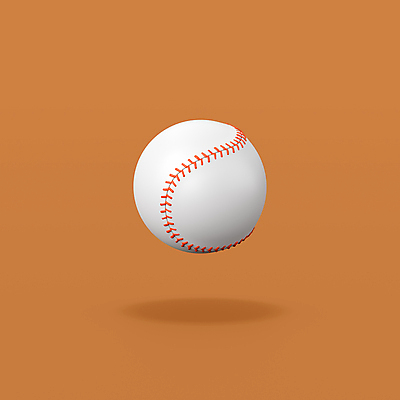 JPG 해외이미지 일러스트 사람없음 3D 야구 오브젝트 야구공 주황색배경 해외일러스트 백그라운드 공 구기 주황색 야구용품 디지털합성 파일형식 이미지허브