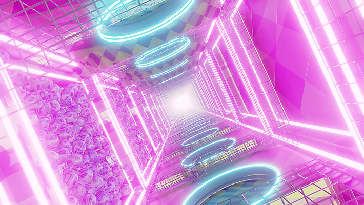포토 해외이미지 분홍색 백그라운드 미래 사람없음 빛 3D 디지털 공간 화려 사이버 디지털합성 네온 펑크 지오메트릭 사이버펑크 해외포토 컬러 컨셉 파일형식 SF 이미지허브