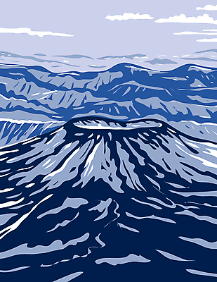 JPG 해외이미지 일러스트 자연 국립공원 사람없음 파란색 그림 화산 카툰스타일 알래스카 해외일러스트 공원 컬러 산 미국 생태계 파일형식 이미지허브