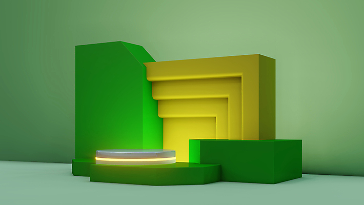 포토 JPG 해외이미지 백그라운드 사람없음 초록색 빛 3D 사각형 공간 디지털합성 단상 입체도형 포디움 미니멀 해외포토 도형 컬러 무대 입체 파일형식 이미지허브