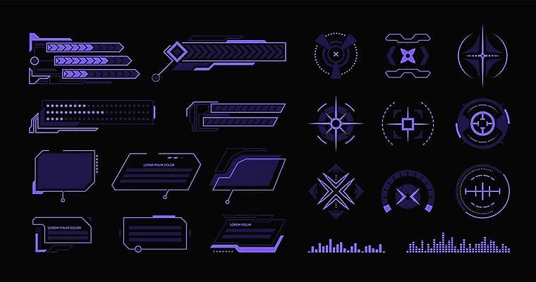 EPS 해외이미지 일러스트 사람없음 디지털 인포그래픽 사이버 UI 인터페이스 SF 해외일러스트 파일형식 벡터 이미지허브