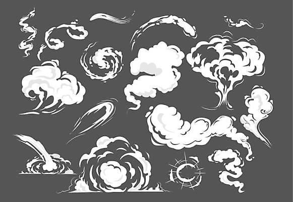 EPS 해외이미지 일러스트 사람없음 세트 연기 폭발 시각효과 효과 해외일러스트 파일형식 벡터 이미지허브