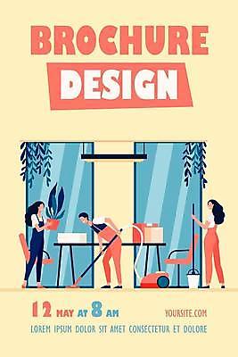 EPS 해외이미지 전신 템플릿 여자 남자 의자 일러스트 창문 탁자 직장 실내 서기 성인 세명 깨끗함 바이러스 청소 청소기 청소부 청소시간 대걸레 성인만 해외일러스트 직업 가구 컨셉 회사 모션 사람 내부 전자제품 청소도구 파일형식 벡터 이미지허브