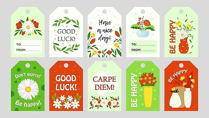 EPS 해외이미지 꽃 행복 꽃다발 잎 꽃무늬 일러스트 응원 타이포그라피 사람없음 빨간색 연두색 꼬리표 꽃병 축복 해외일러스트 식물 문자 감정 컬러 컨셉 무늬 초록색 라벨 파일형식 벡터 이미지허브