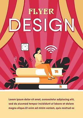 EPS 해외이미지 디자인 여자 시계 잎 일러스트 한명 앉기 성인 타이포그라피 빨간색 노트북 홍보물 책더미 성인여자한명만 해외일러스트 식물 문자 1 컬러 모션 사람 책 전자제품 무더기 여자한명만 성인여자만 파일형식 벡터 이미지허브