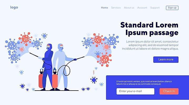 EPS 해외이미지 전신 템플릿 일러스트 성인 두명 바이러스 위생 방역 성인만 방역복 방역사 클린존 방역기 해외일러스트 직업 옷 사람 파일형식 벡터 이미지허브