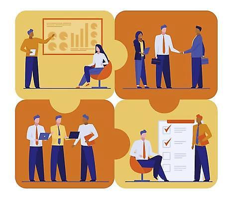 EPS 해외이미지 전신 여자 남자 의자 서류가방 일러스트 회의 그래프 협력 악수 직장 대화 설명 서기 들기 앉기 여러명 성인 노트북 칠판 모임 사무원 비즈니스맨 비즈니스우먼 발표 토론 동료 퍼즐조각 소통 체크리스트 성인만 해외일러스트 직업 조각 가구 다수 컨셉 가방 회사 비즈니스 관계 모션 말하기 사람 손짓 전자제품 직장인 퍼즐 파일형식 벡터 이미지허브