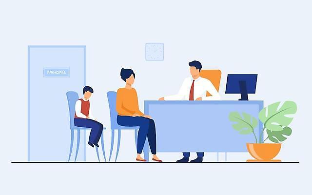 EPS 해외이미지 학생 교육 아들 어린이 컨셉 일러스트 학교 가족 탁자 엄마 대화 사람 앉기 사무실 교사 방 가르침 플랫 좌절 만화 방문 문제 실수 책임자 트러블 견습생 해외일러스트 직업 감정 가구 비즈니스 관계 모션 말하기 파일형식 벡터 이미지허브