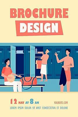 EPS 해외이미지 전신 디자인 옷 가방 일러스트 운동선수 농구공 서기 들기 앉기 상반신 성인 타이포그라피 세명 수건 노란색 홍보물 농구선수 손인사 라커룸 성인만 해외일러스트 문자 잡화 스포츠 컬러 공 모션 농구 사람 위생용품 인사 파일형식 벡터 이미지허브