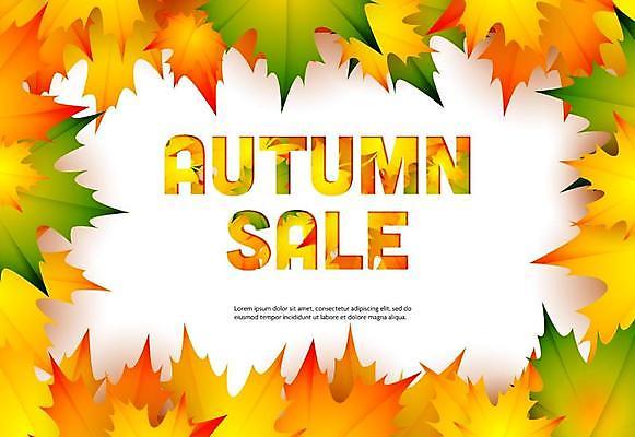 EPS 해외이미지 디자인 단풍 낙엽 일러스트 프레임 타이포그라피 사람없음 쇼핑 노란색 세일 해외일러스트 문자 컬러 잎 파일형식 벡터 이미지허브